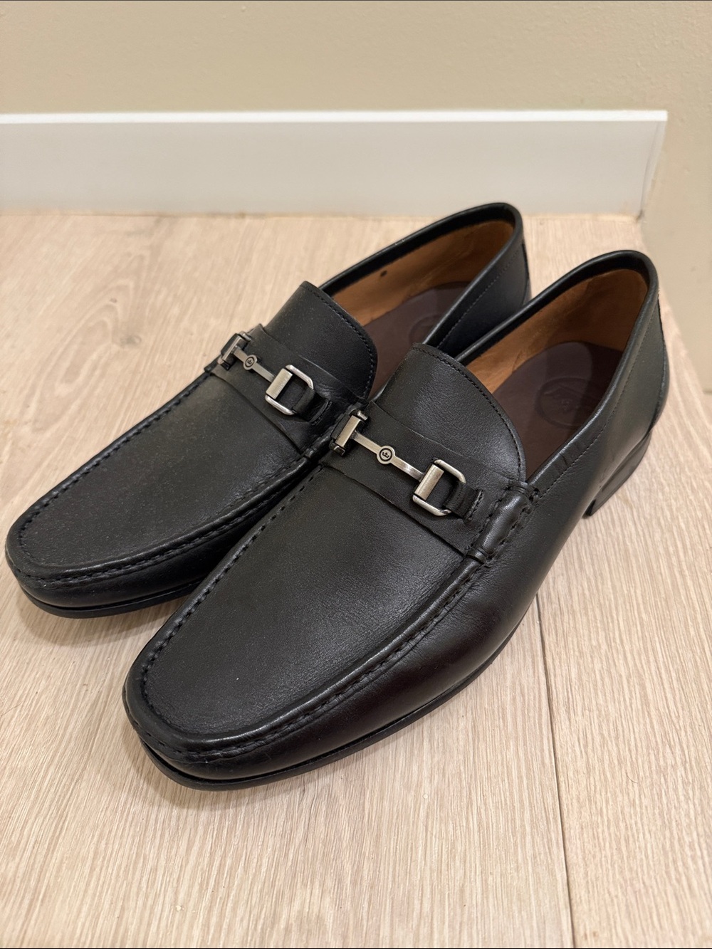 Peter Millar Black Leather Bit Loafers for Men